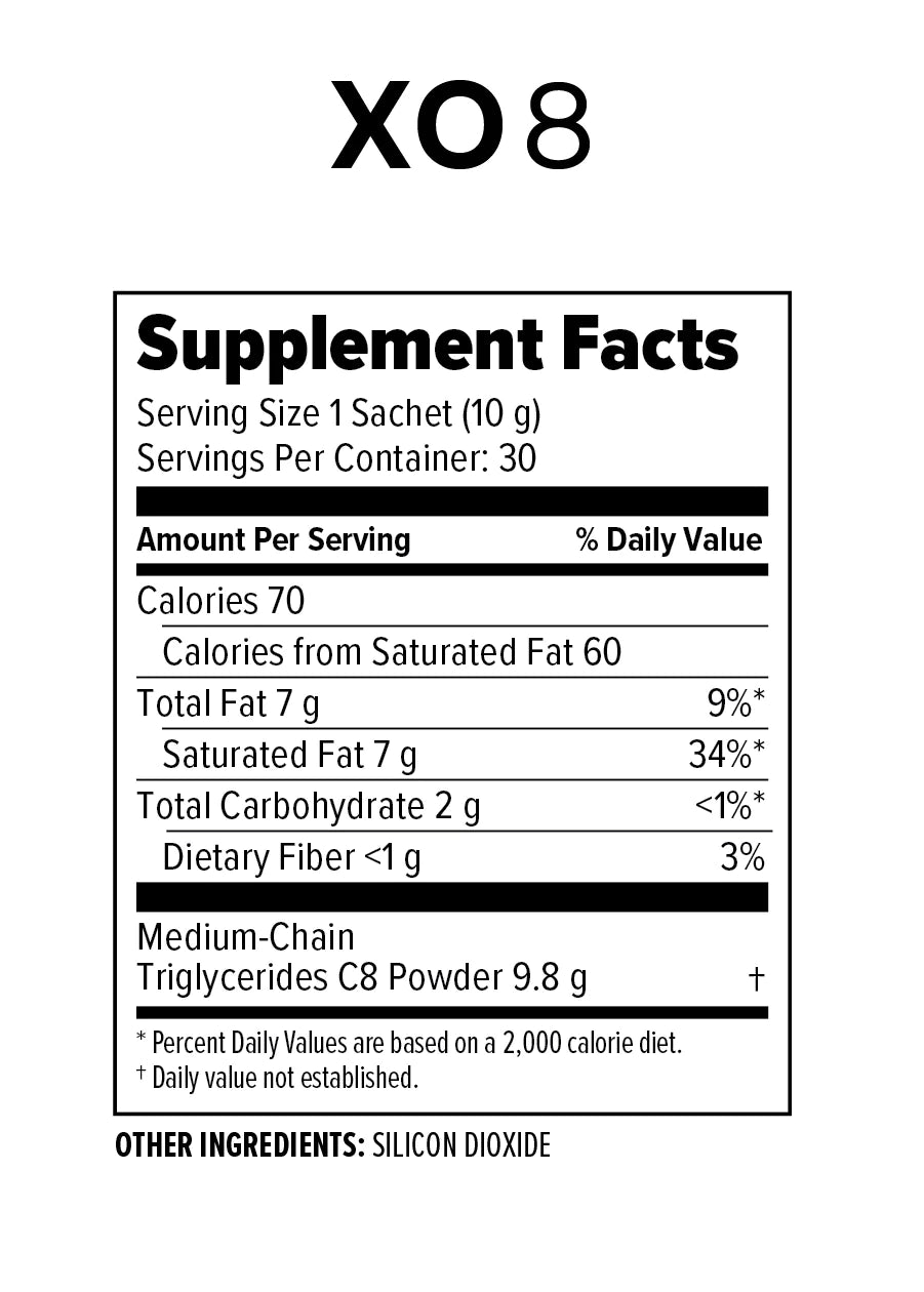 Xo8 Keto 5 XO8 (MCT Powder) | Faster Ketosis, Energy & Focus